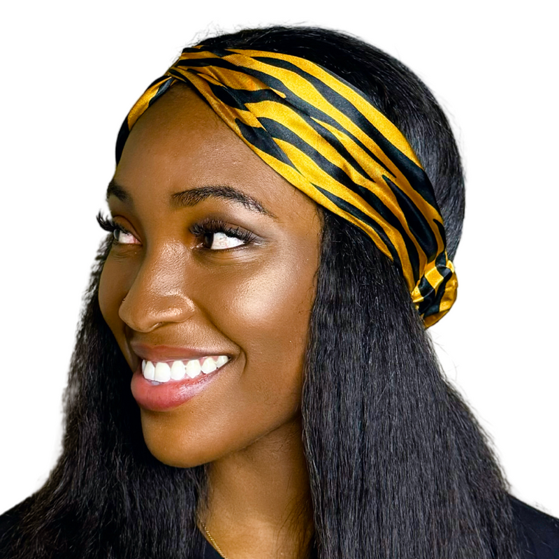 SAFARI Wide Satin Elasticated Back Headband