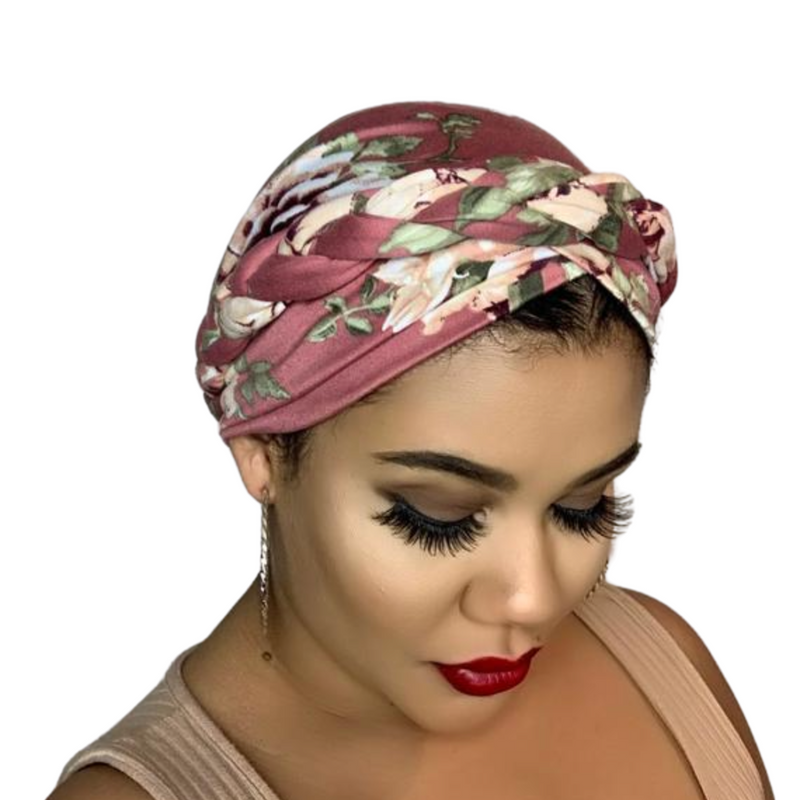 DUSTY PINK Braid Turban Pre-tied Headwrap
