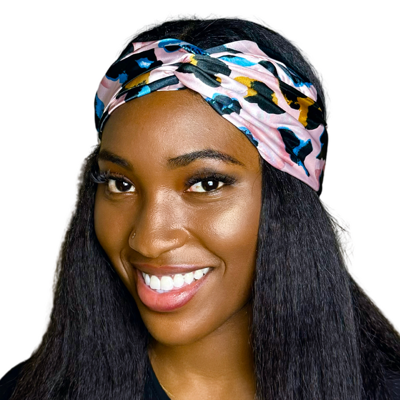 PINK PANTHER Wide Satin Elasticated Back Headband