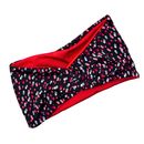 RED GREY 5" Wide Satin-lined Lycra Headband