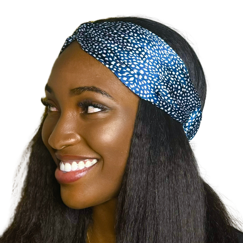 SPOTS Wide Satin Elasticated Back Headband
