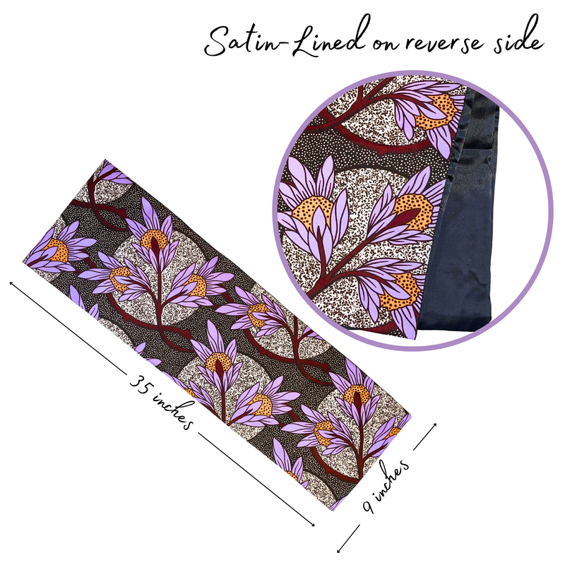 9x35 INCH Wide Satin Lined Scarf