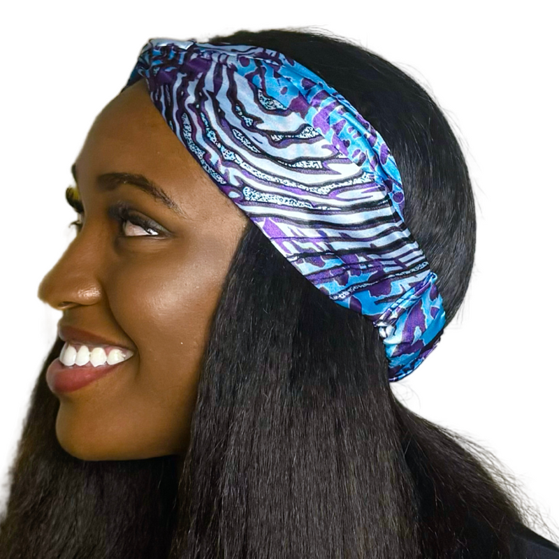 WAVES Wide Satin Elasticated Back Headband