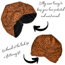 GREY CHEETAH Satin-Lined Pre-tied Headwrap