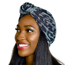 GREY CHEETAH Satin-Lined Pre-tied Headwrap