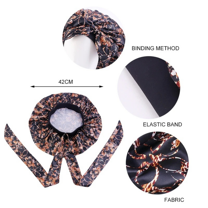 BOW Satin Sleep Bonnet PINKIE