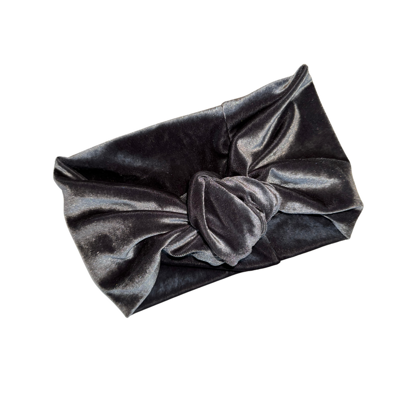 GUNMETAL Luxurious Velvet Knotted Headband