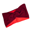 RED BLACK 5" Wide Satin-lined Lycra Headband