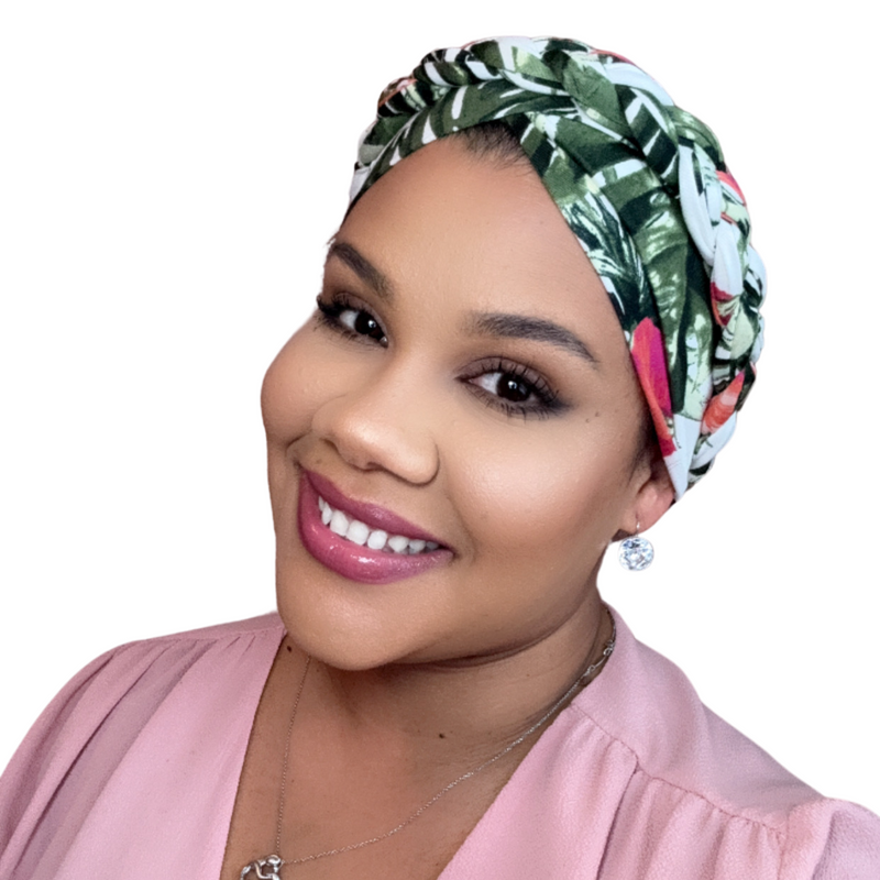 TROPICANA Braid Turban Satin-Lined Pre-tied Headwrap