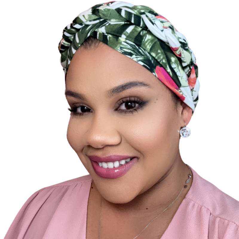 TROPICANA Braid Turban Satin-Lined Pre-tied Headwrap