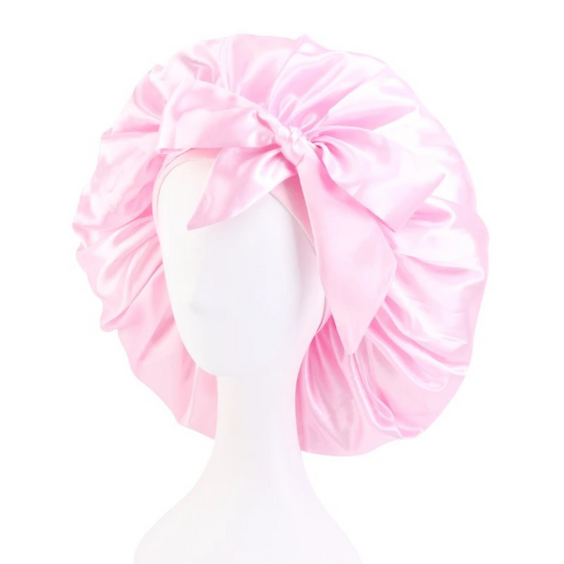 BOW Satin Sleep Bonnet BABY PINK