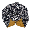 SNOW LEOPARD Satin-Lined Pre-tied Headwrap