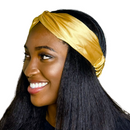 GOLD Wide Satin Elasticated Back Headband