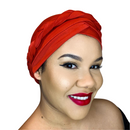 LIPSTICK RED Braid Turban Pre-tied Headwrap