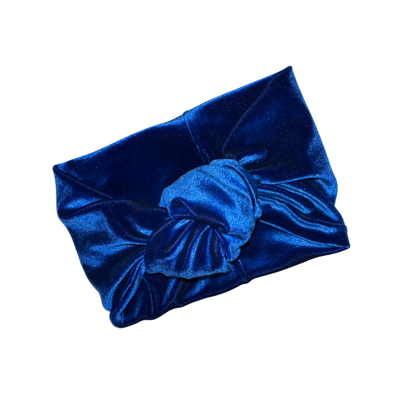 ROYAL BLUE Luxurious Velvet Knotted Headband