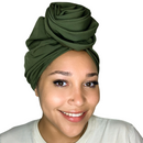 OLIVE Rose Satin-Lined Pre-tied Headwrap