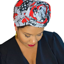 SCARLET Rose Satin-Lined Pre-tied Headwrap