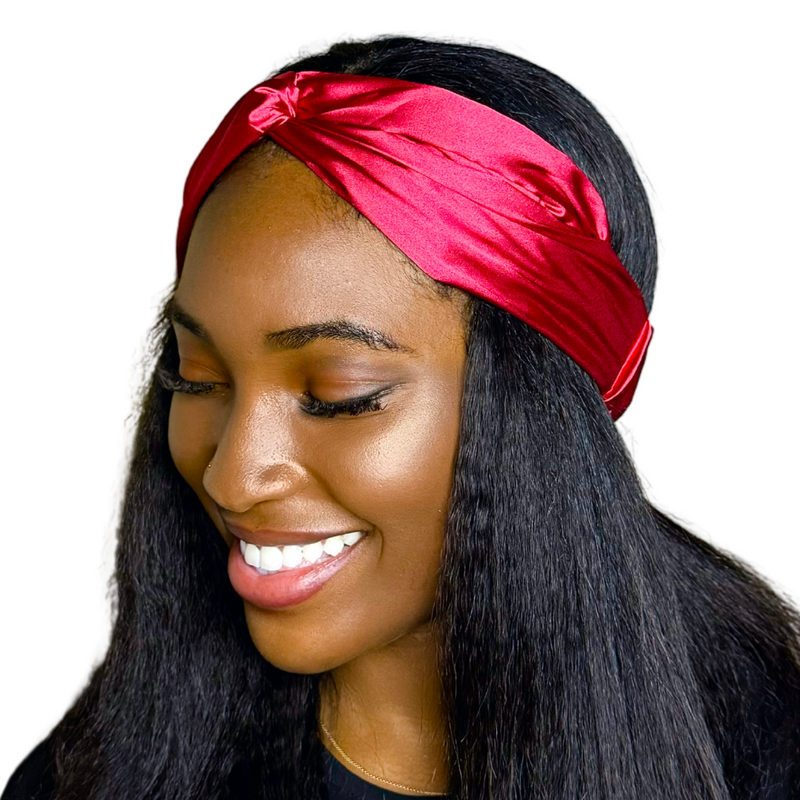 RUBY Wide Satin Elasticated Back Headband