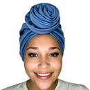 DENIM Rose Satin-Lined Pre-tied Headwrap