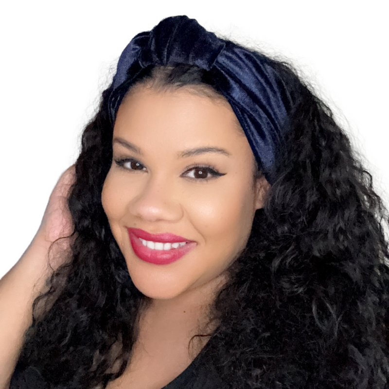 NAVY BLUE Luxurious Velvet Knotted Headband