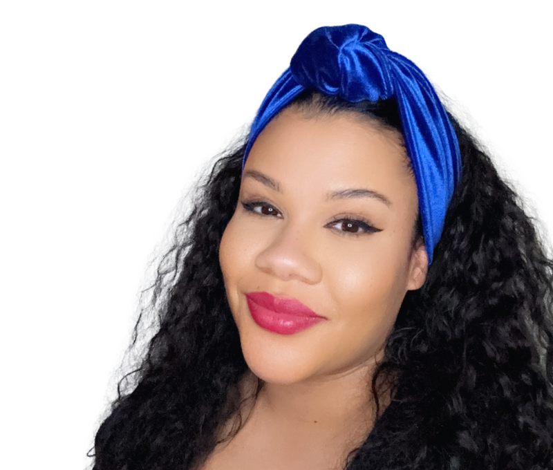 ROYAL BLUE Luxurious Velvet Knotted Headband