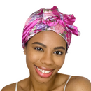 PINK FLORA Satin Sleep Scarf Bonnet