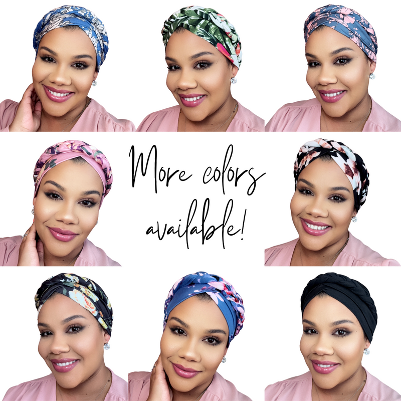 DUSTY PINK Braid Turban Satin-Lined Pre-tied Headwrap