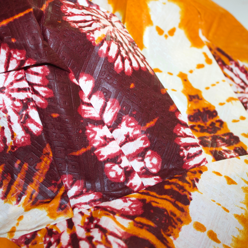 BURGUNDY & MUSTARD Hand-Dyed Satin-Lined Scrub Bonnet