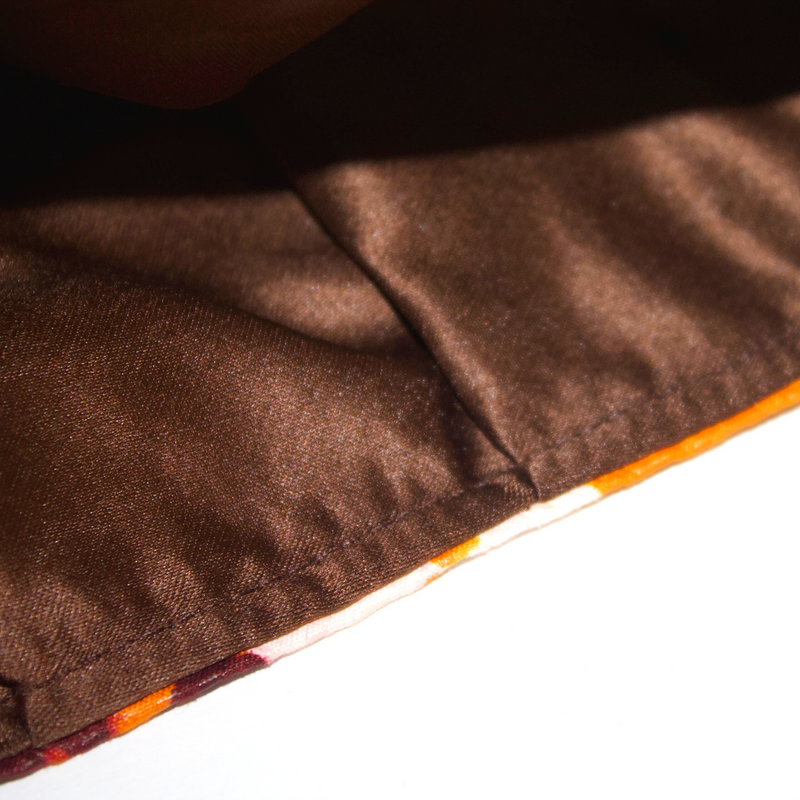 BURGUNDY & MUSTARD Hand-Dyed Satin-Lined Scrub Bonnet