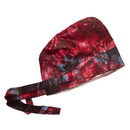 RED BLUE Hand-Dyed Satin Lined Scrub Bonnet
