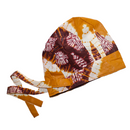 BURGUNDY & MUSTARD Hand-Dyed Satin-Lined Scrub Bonnet