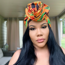 BLACK STAR Rose Satin-Lined Pre-tied Headwrap