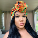 BLACK STAR Rose Satin-Lined Pre-tied Headwrap