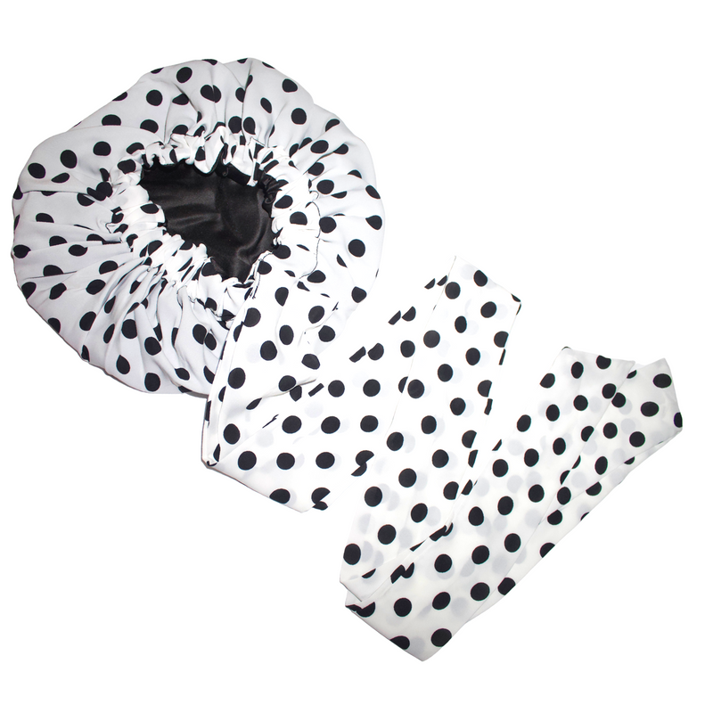 POLKA DOT Satin-Lined Bonnet Head Wrap