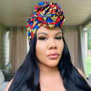 TRI-COLOR Rose Satin-Lined Pre-tied Headwrap