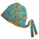 TURQUOISE GOLD - Satin-Lined Chiffon Scrub Bonnet