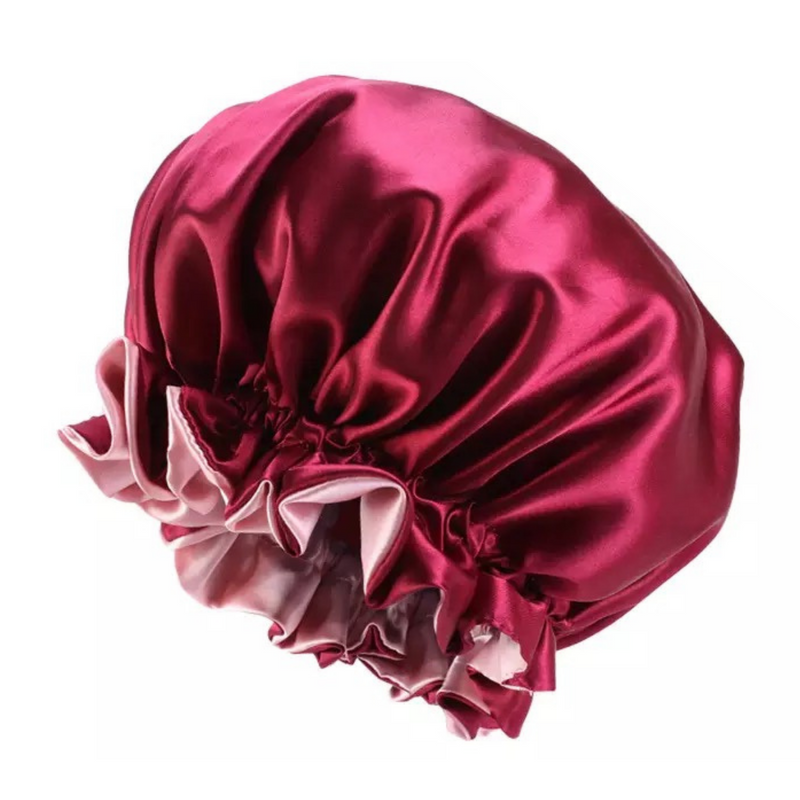 RED PINK Reversible Satin Sleep Bonnet