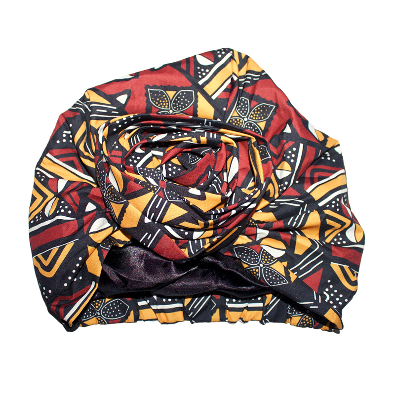 TERRACOTTA Rose Satin-Lined Pre-tied Headwrap