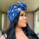 BLUE PEACOCK Rose Satin-Lined Pre-tied Headwrap