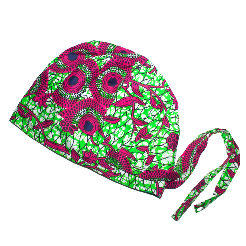 PINK GREEN Satin-Lined Scrub Bonnet