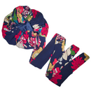 RED FLOWERS Satin-Lined Bonnet Head Wrap