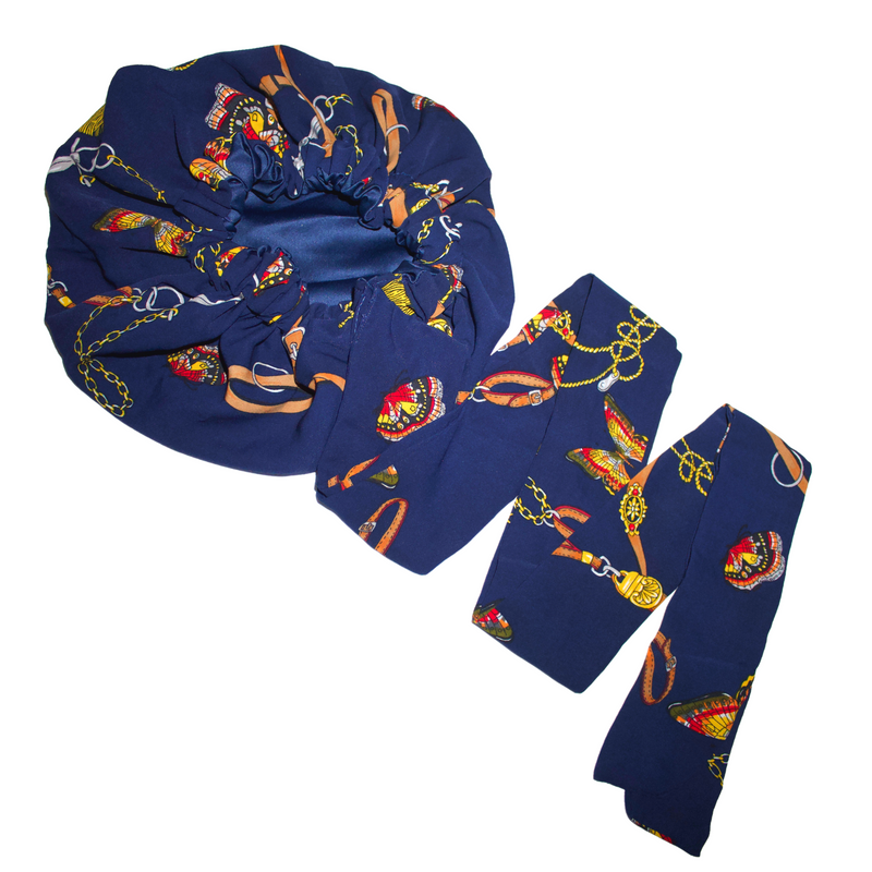 BUTTERFLIES Satin-Lined Bonnet Head Wrap