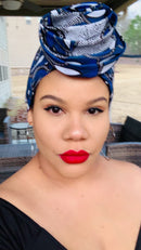 BLUE PEACOCK Rose Satin-Lined Pre-tied Headwrap