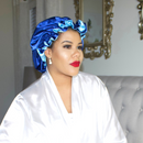 BLUE Reversible Satin Sleep Bonnet