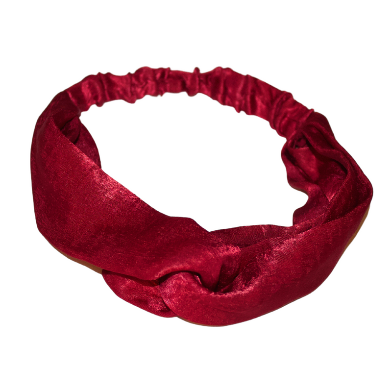WINE Satin Elastic Back Headband