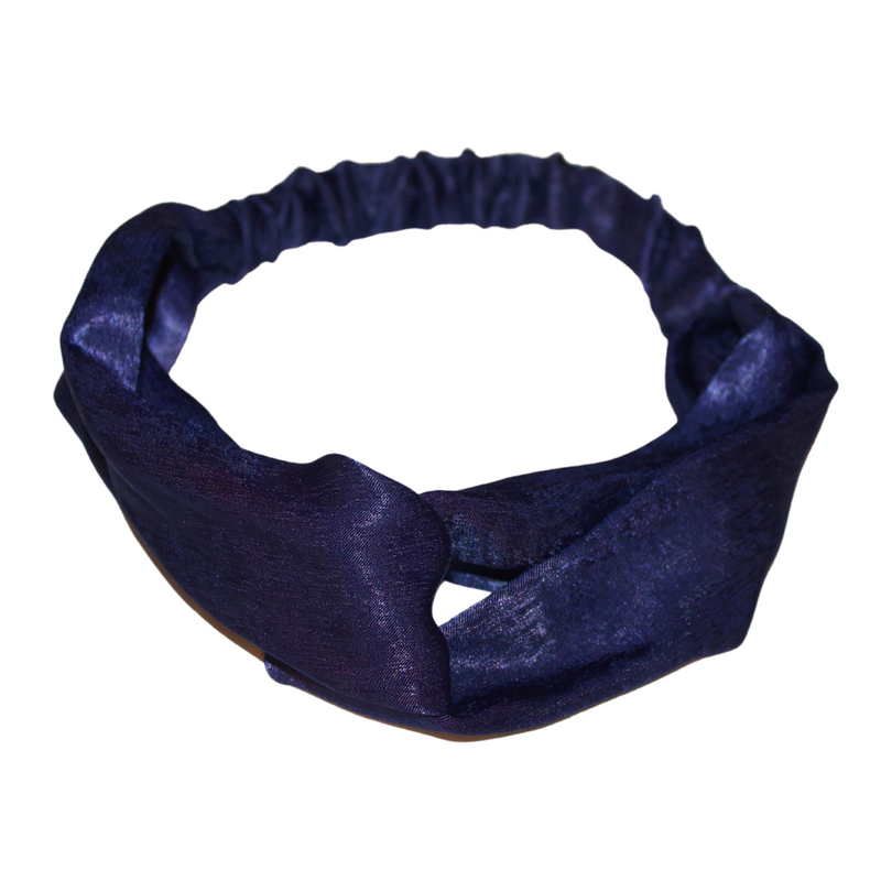MIDNIGHT BLUE Satin Elastic Back Headband