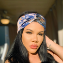 BLUE PEACH Silk Hand-Dyed Elastic Back Headband