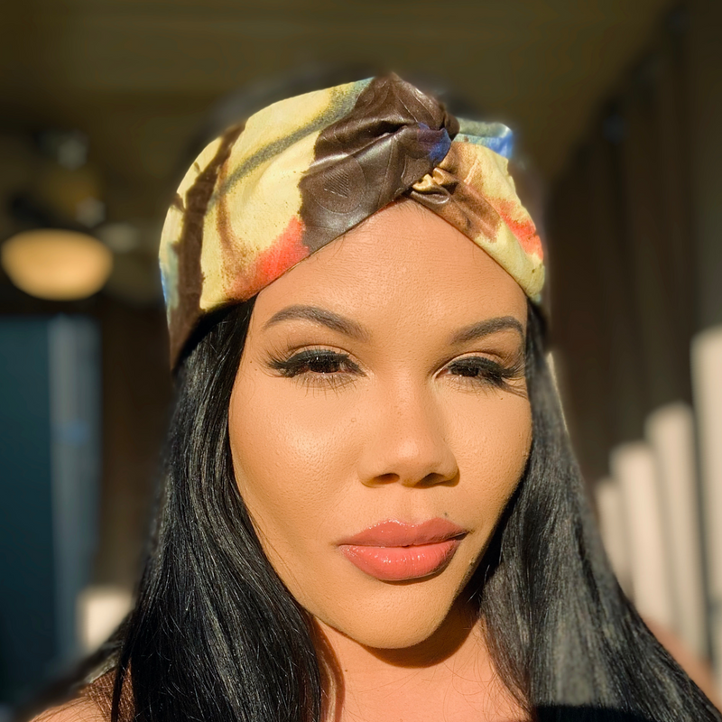 AMAZONITE Hand-Dyed Elastic Back Headband