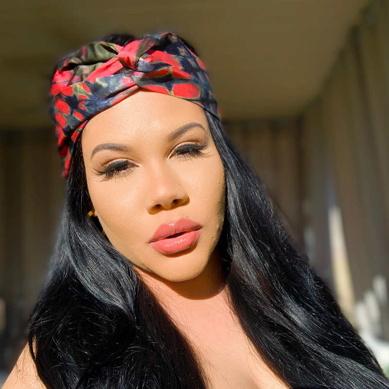 RUBY STORM Silk Hand-Dyed Elastic Back Headband