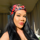 RUBY STORM Silk Hand-Dyed Elastic Back Headband